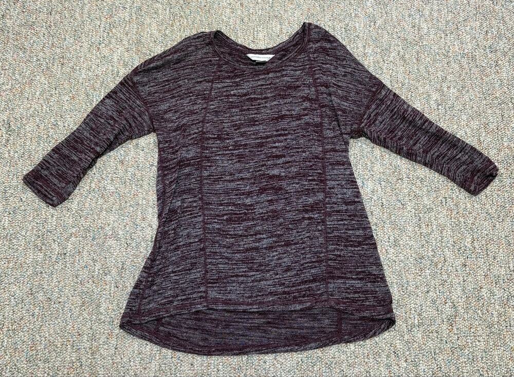 Christopher & Banks women's marled knit top purple size medium